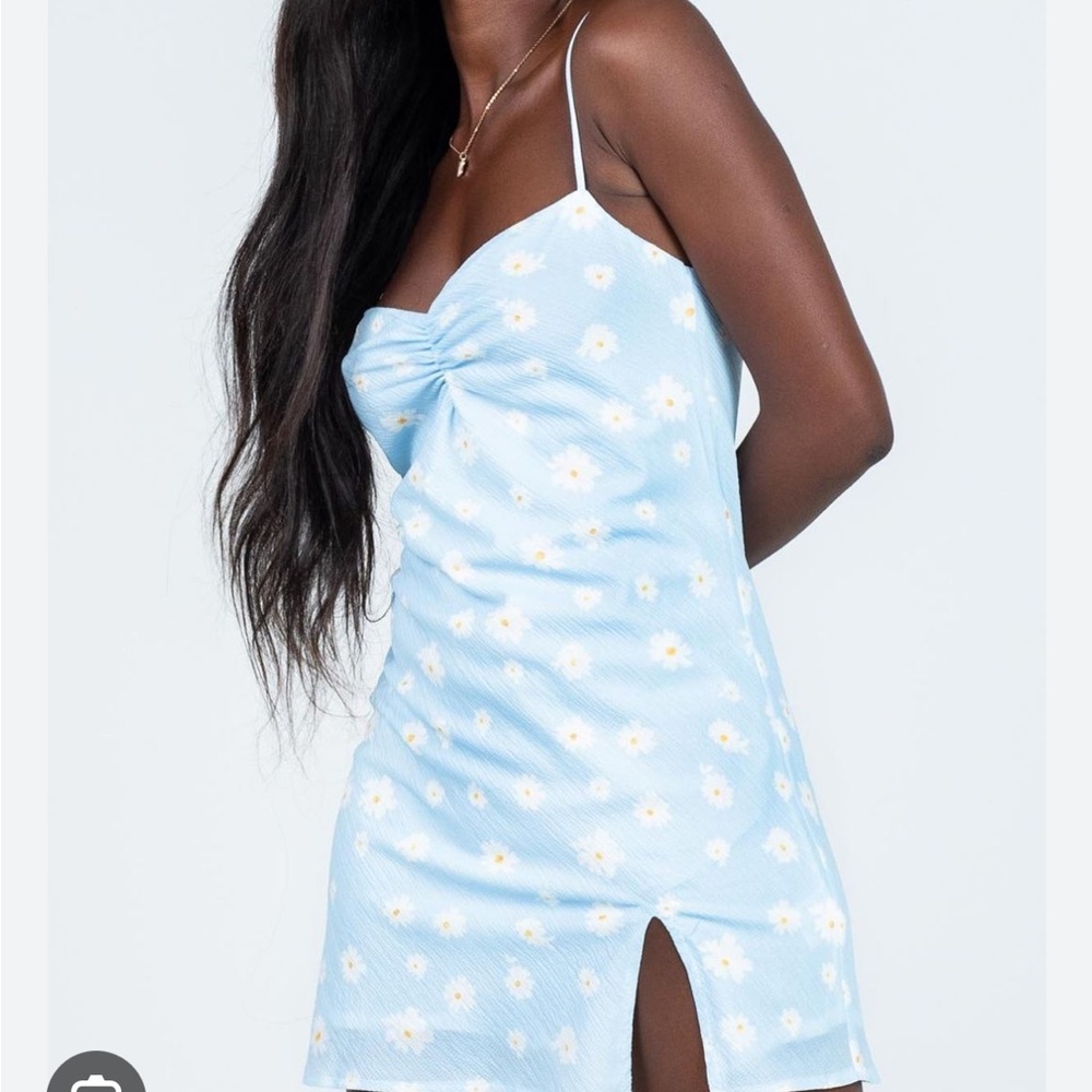 Princess Polly Light Blue Daisy Mini Dress
